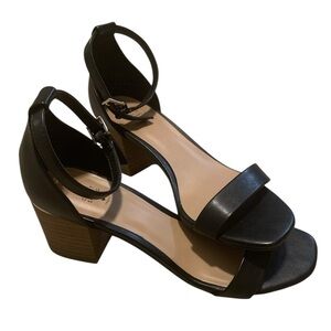 CALL IT SPRING Minimalist Black Ankle Strap Heels Size 6